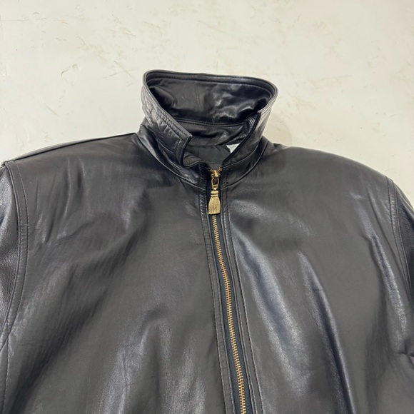 VINTAGE EVAN DAVIES GENUINE LEATHER COAT Size 12 | 100% Lambskin - Picture 12 of 14